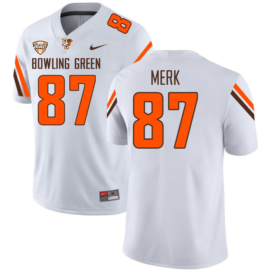 Bowling Green Falcons #87 Jared Merk College Football Jerseys Stitched Sale-White